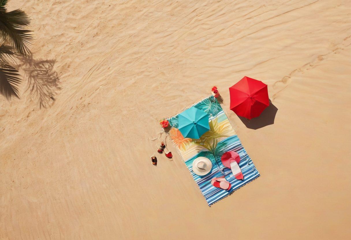 A fashionable summer scene featuring a diverse group of stylish individuals at a vibrant beach, showcasing a variety of trendy swimwear and luxury accessories. The sun shines brightly, casting playful shadows on the soft sand, while palm trees sway gently in the background. Include colorful beach umbrellas and stylish beach towels scattered around to enhance the lively atmosphere. Art style: vibrant colors, super-realistic.